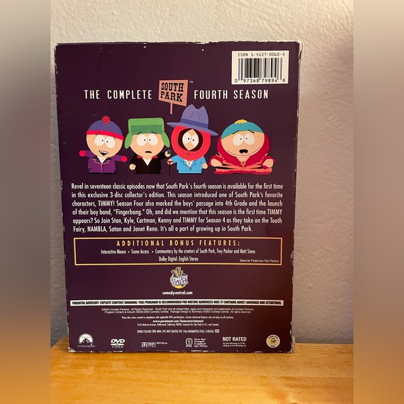 🐄 South Park Season 4 Y2K Trey Parker Matt Stone Comedy Central Three DVDs 🐄 - Picture 8 of 8